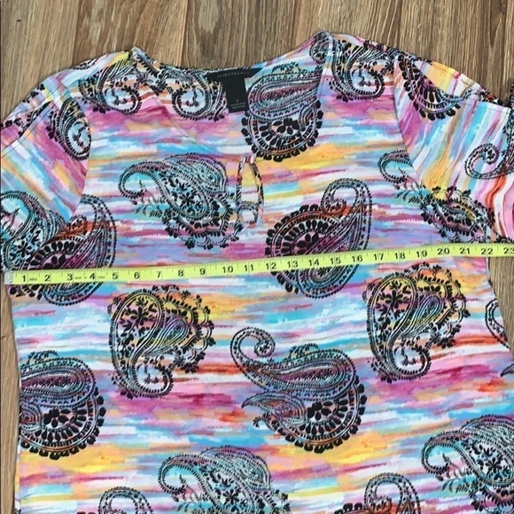 Investments women’s colorful paintbrush stroke print with paisley design Size L - Picture 7 of 8